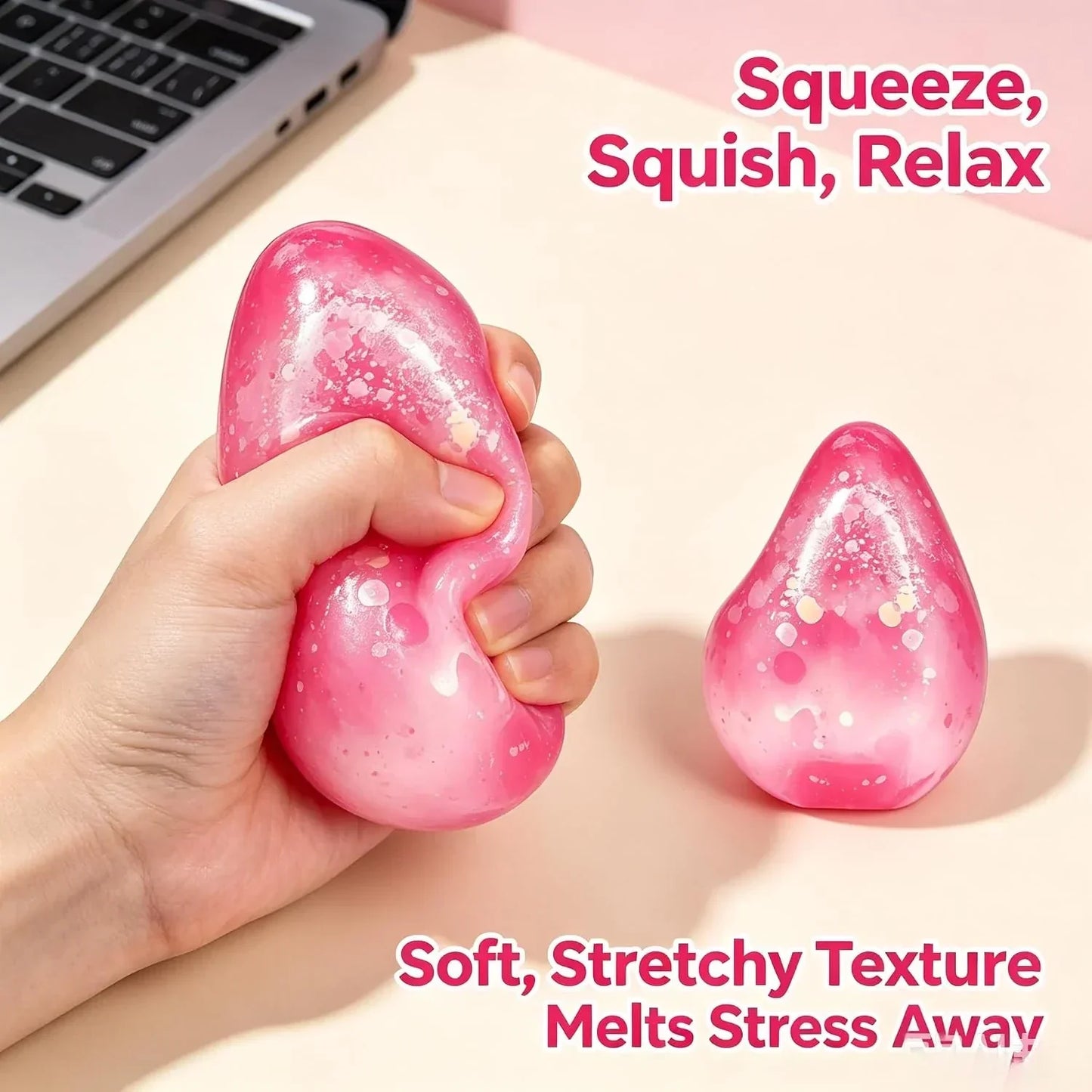 Fidget Toys Squishy Drop, Stress Cube Squishies Anxiety Stress Relief, Ice Squishy Stress Cube-Drop Malt Sugar Balls, Sensory Ball for Kids with Autism