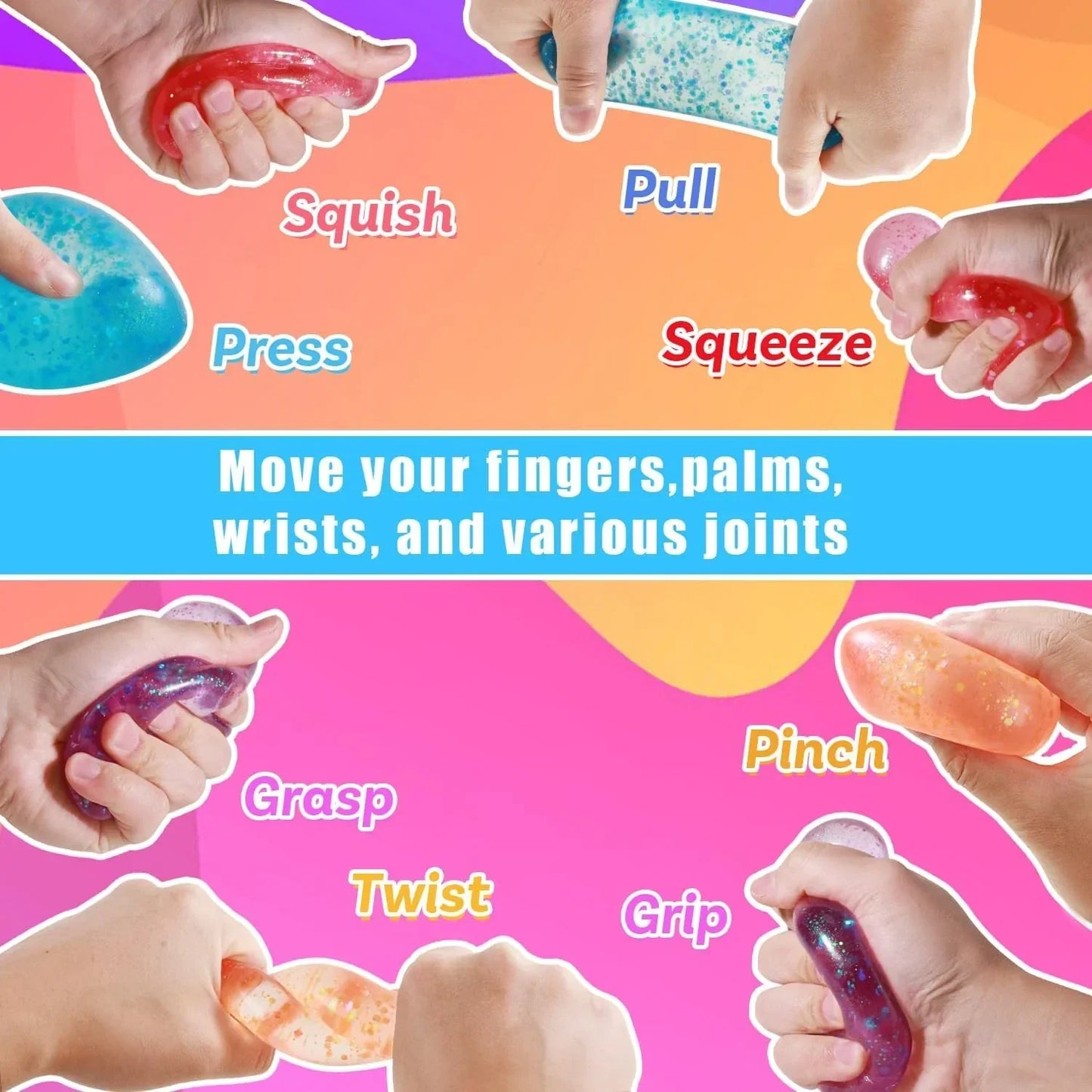 Fidget Toys Squishy Drop, Stress Cube Squishies Anxiety Stress Relief, Ice Squishy Stress Cube-Drop Malt Sugar Balls, Sensory Ball for Kids with Autism