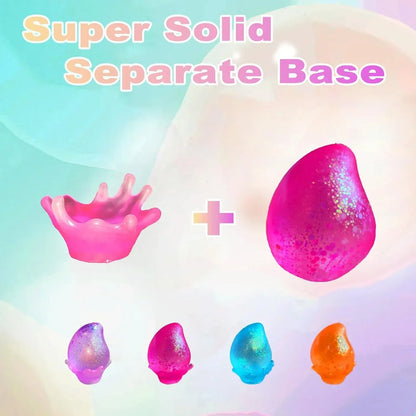 3Pack Fidget Toys for Kids, Dream Squishy Drop - Glitter Squishy Cube Slow Rise Stress Cube for Adults, Glitter Balls Squishies Sugar Mango Fruit Stress Balls for Anxiety Relief