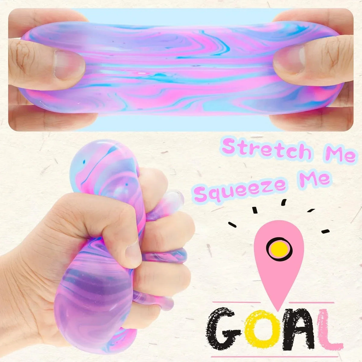 Stress Cube for Kid & Adults, Gel Filled Squishy Toys for Kids Stress Relief - High Density Squeeze Balls for Students Calming, Fidgets for Classroom Prize Toys