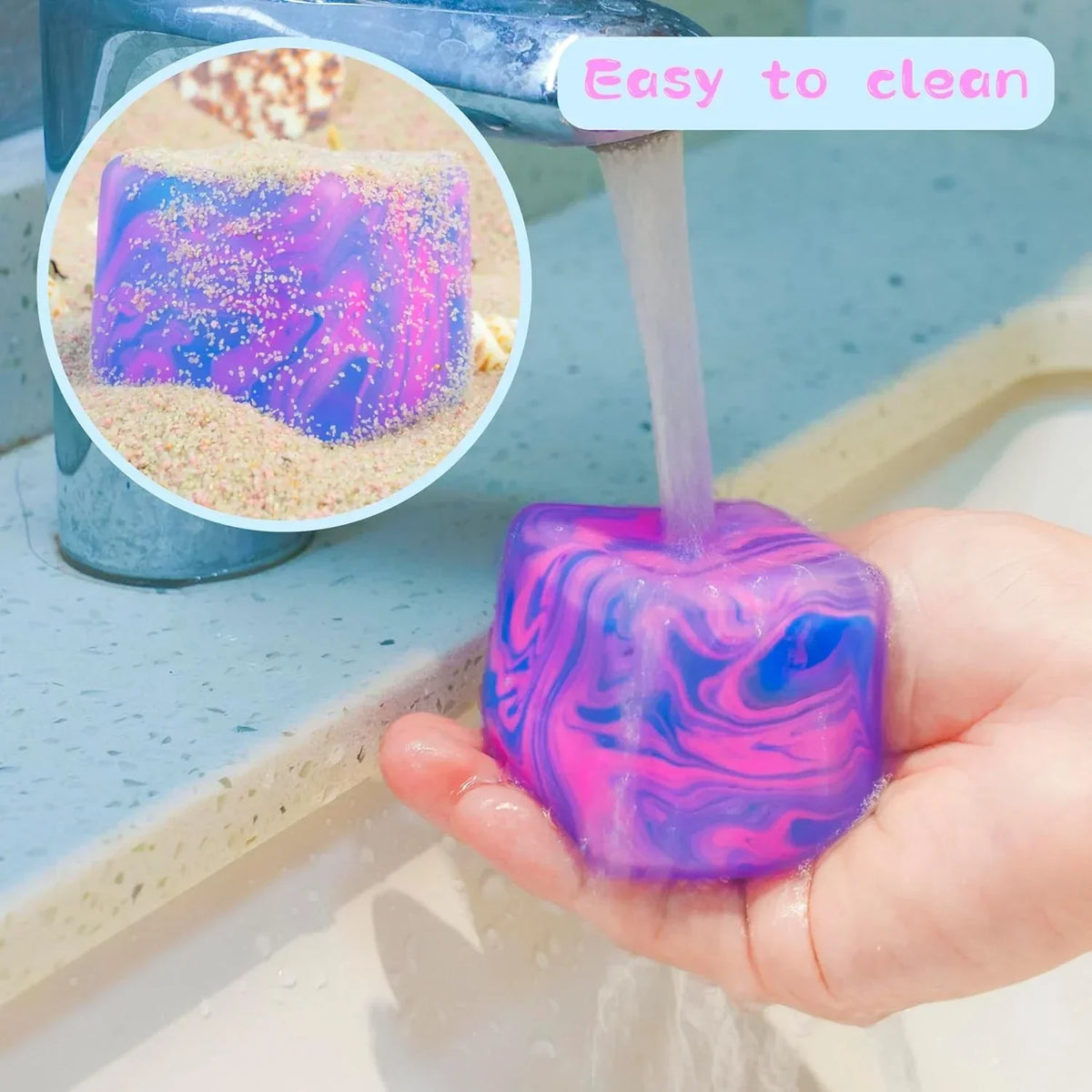 Stress Cube for Kid & Adults, Gel Filled Squishy Toys for Kids Stress Relief - High Density Squeeze Balls for Students Calming, Fidgets for Classroom Prize Toys