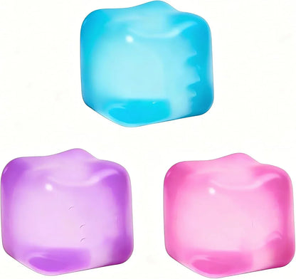 Relief High Density Ice Squeeze Ball, Ice Cube SqueezeToy,Adults Sensory Fidget for Stress Relief,Focus (Purple)
