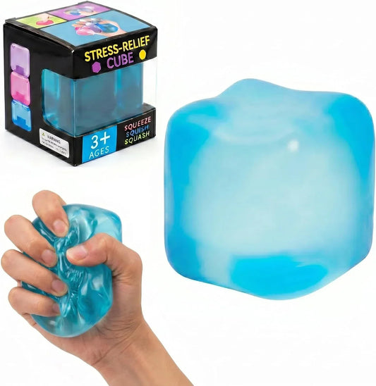 Nice Stress Cube, Squishy Fidget Toy Cubes, Slow Rising Squeeze Cube Balls, Non-Sticky Desk Toy for Relaxation & Focus for Adults, Blue