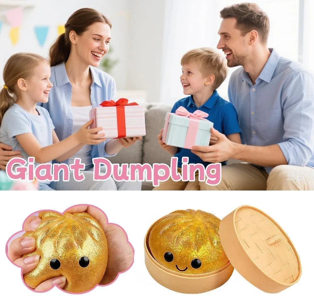 Dumpling Squishies,Glitter Dumpling, Glitter Squishy with Box,Easter Basket Stuffers (White)