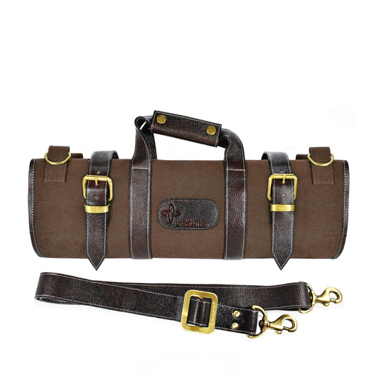 Boldric 17 Pocket Canvas Knife Bag Brown