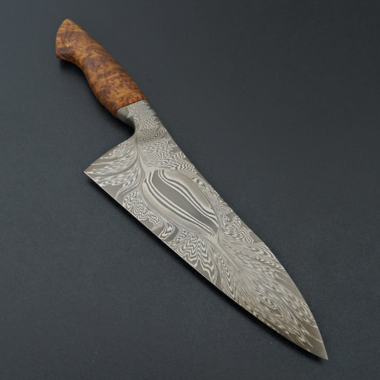Definition Forge "Peacock" Feather Damascus Chef 175mm