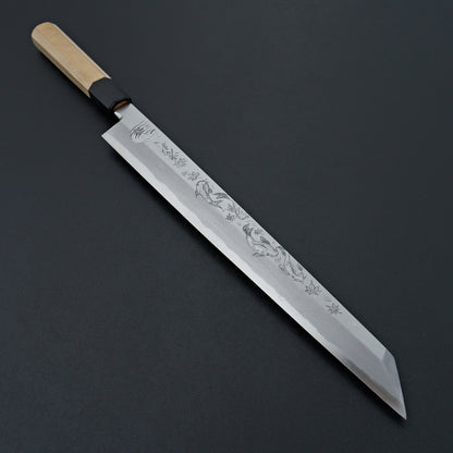 Sakai Takayuki Michiko Kubota Engraved "Koi Autumn Night" Byakko Kiritsuke 300mm