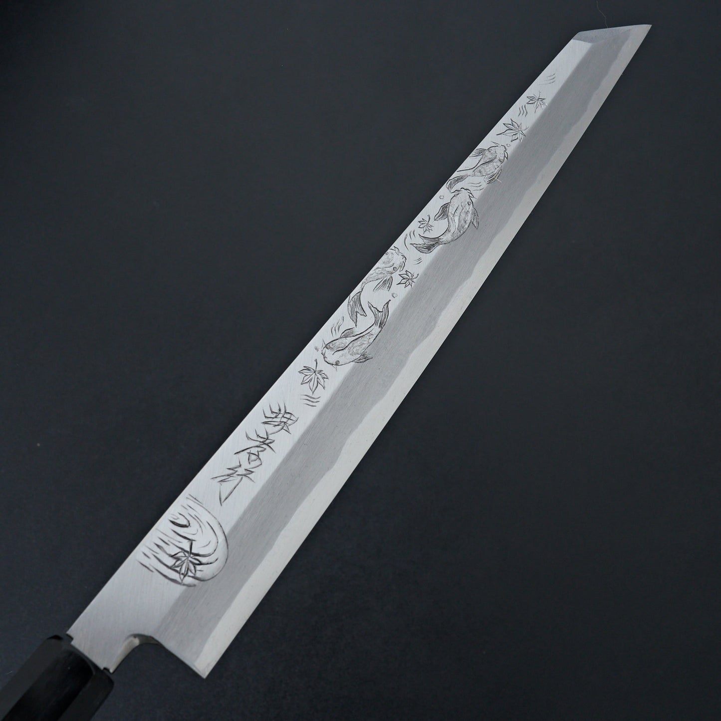 Sakai Takayuki Michiko Kubota Engraved "Koi Autumn Night" Byakko Kiritsuke 300mm