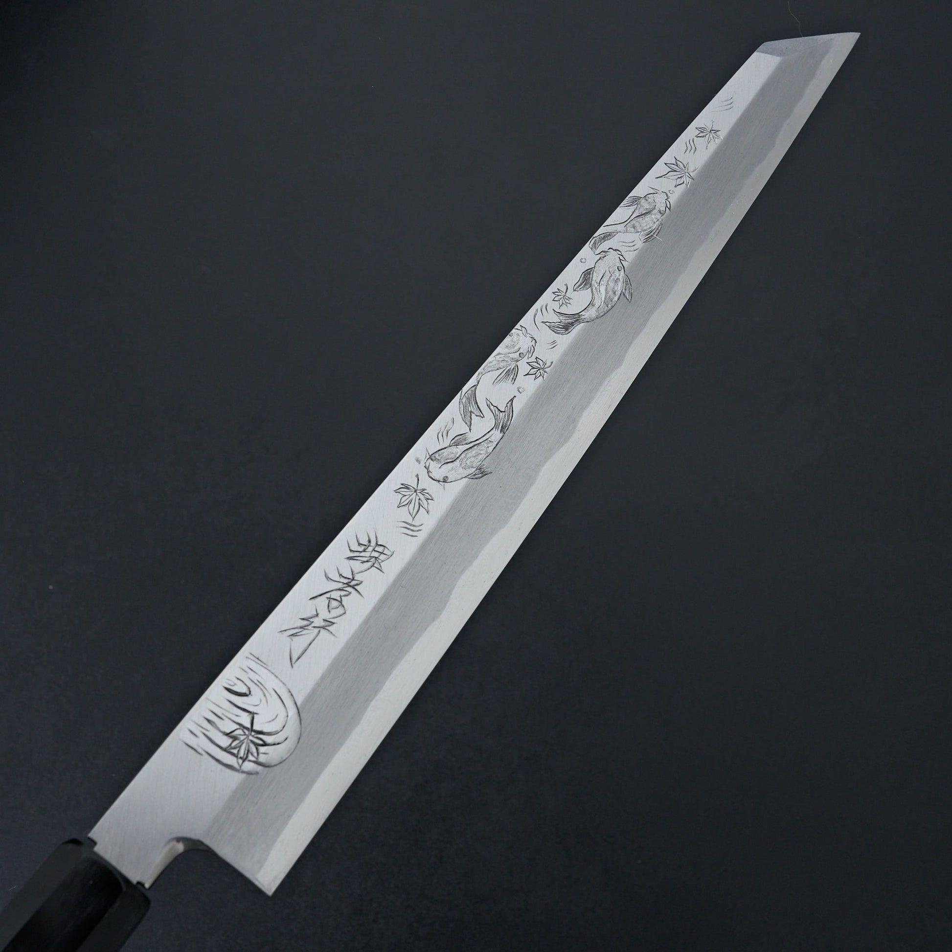 Sakai Takayuki Michiko Kubota Engraved "Koi Autumn Night" Byakko Kiritsuke 300mm
