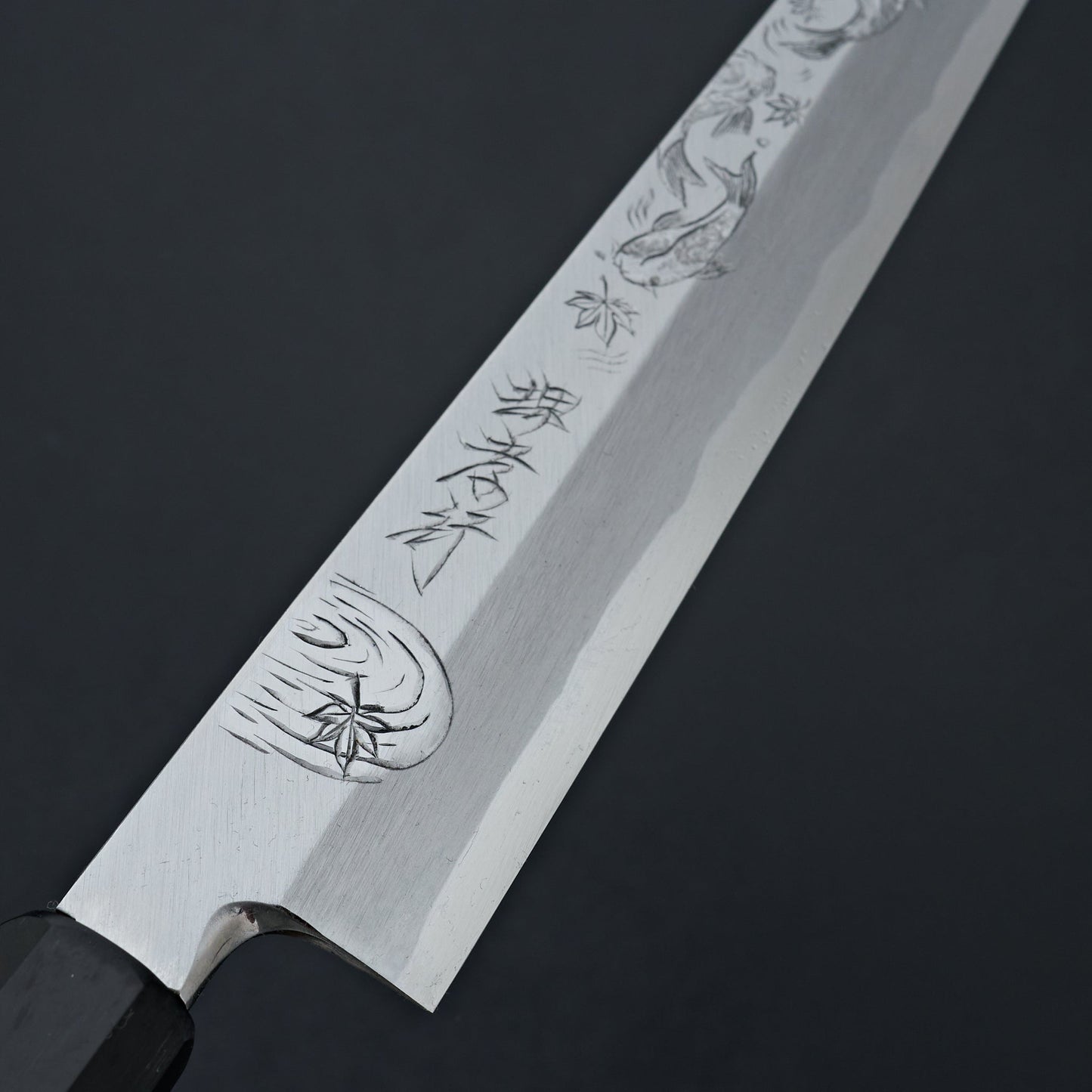 Sakai Takayuki Michiko Kubota Engraved "Koi Autumn Night" Byakko Kiritsuke 300mm