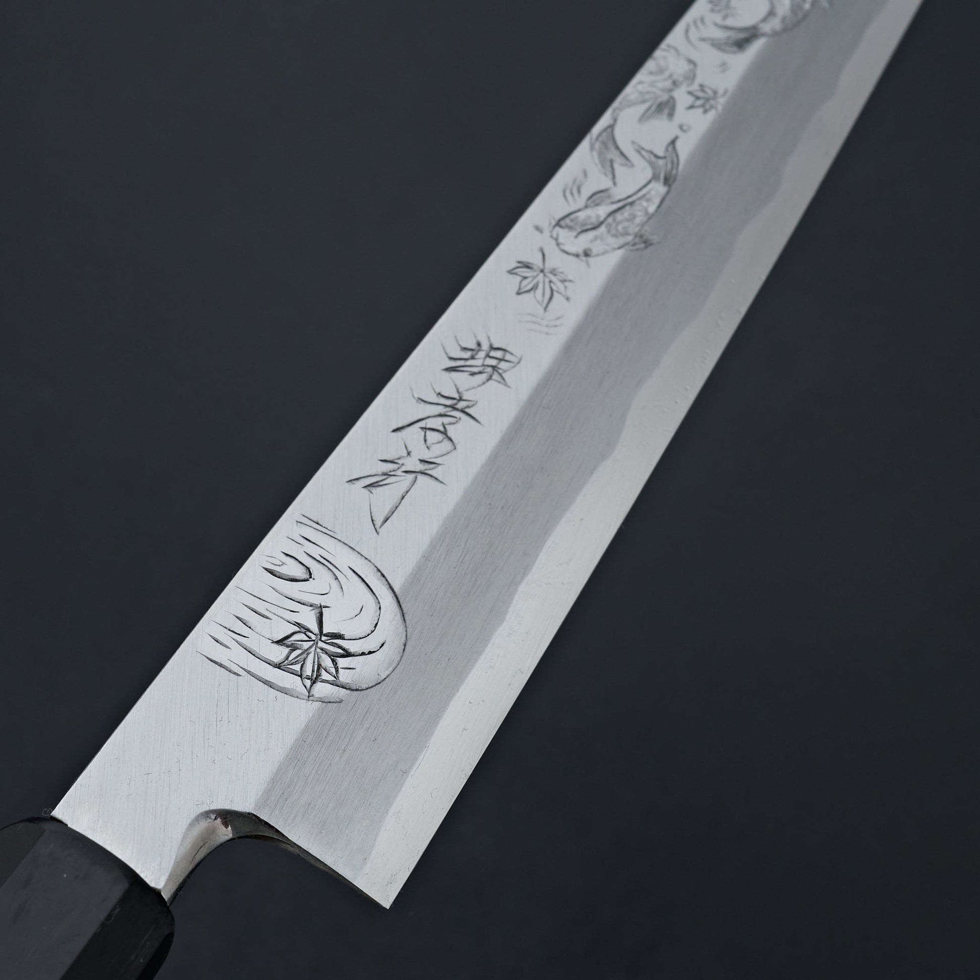 Sakai Takayuki Michiko Kubota Engraved "Koi Autumn Night" Byakko Kiritsuke 300mm