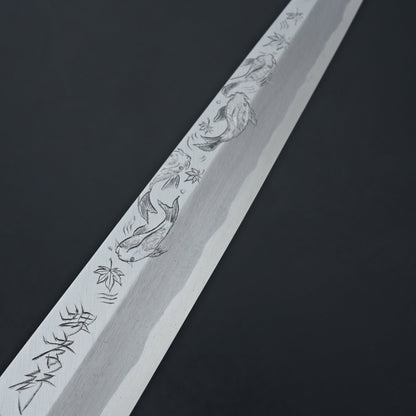 Sakai Takayuki Michiko Kubota Engraved "Koi Autumn Night" Byakko Kiritsuke 300mm