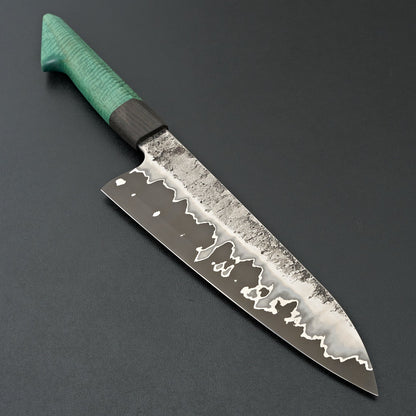 Lew Griffin S-Grind San Mai 52100 Green Mango Gyuto 210mm