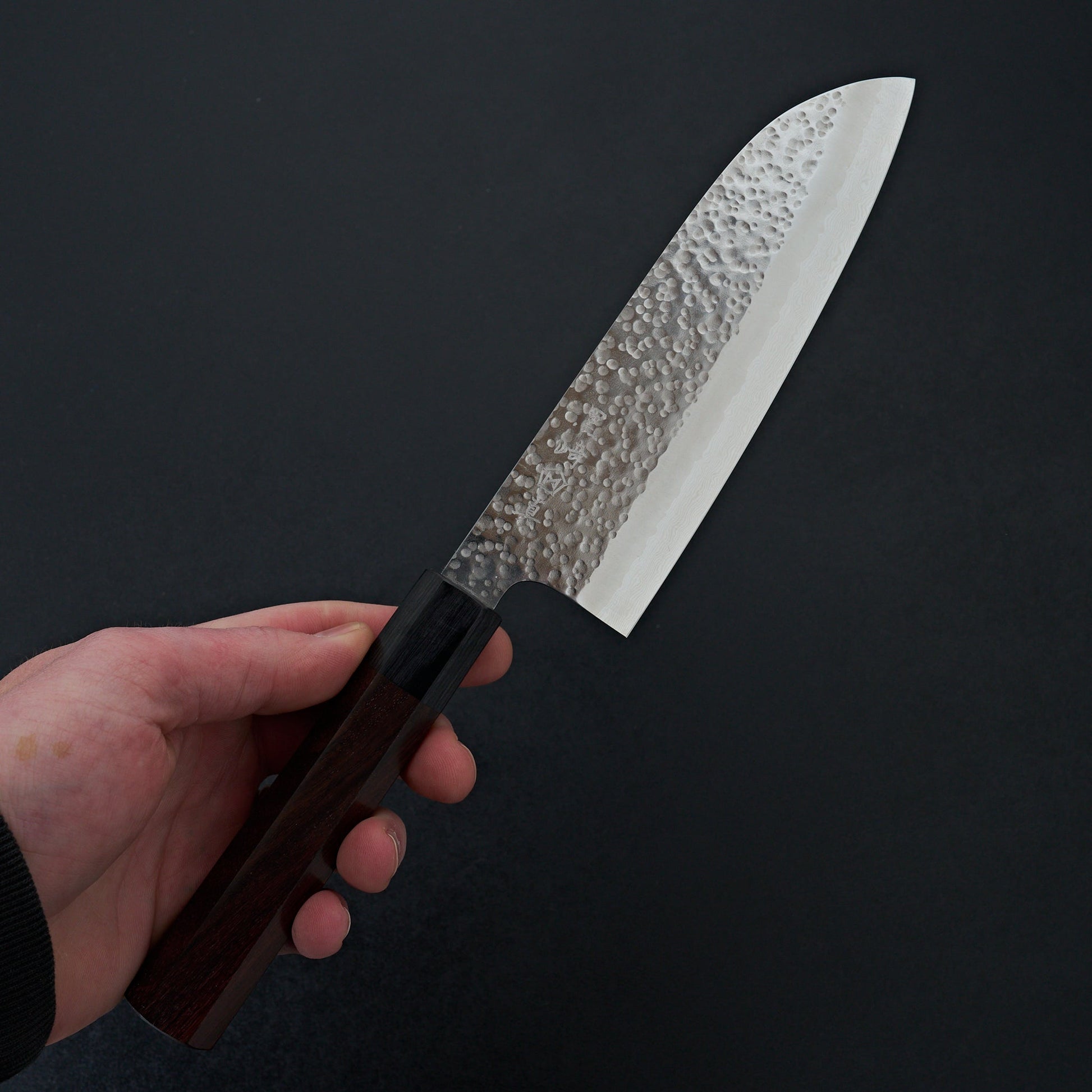 Makoto Kurosaki Coreless Damascus Tsuchime Santoku 170mm