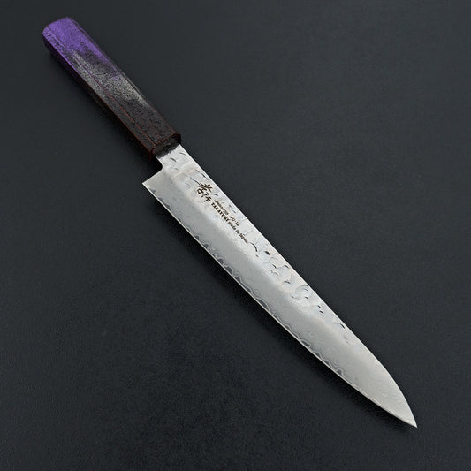 Sakai Takayuki Purple Rinko Lacquer 33 Layer Damascus Petty 180mm