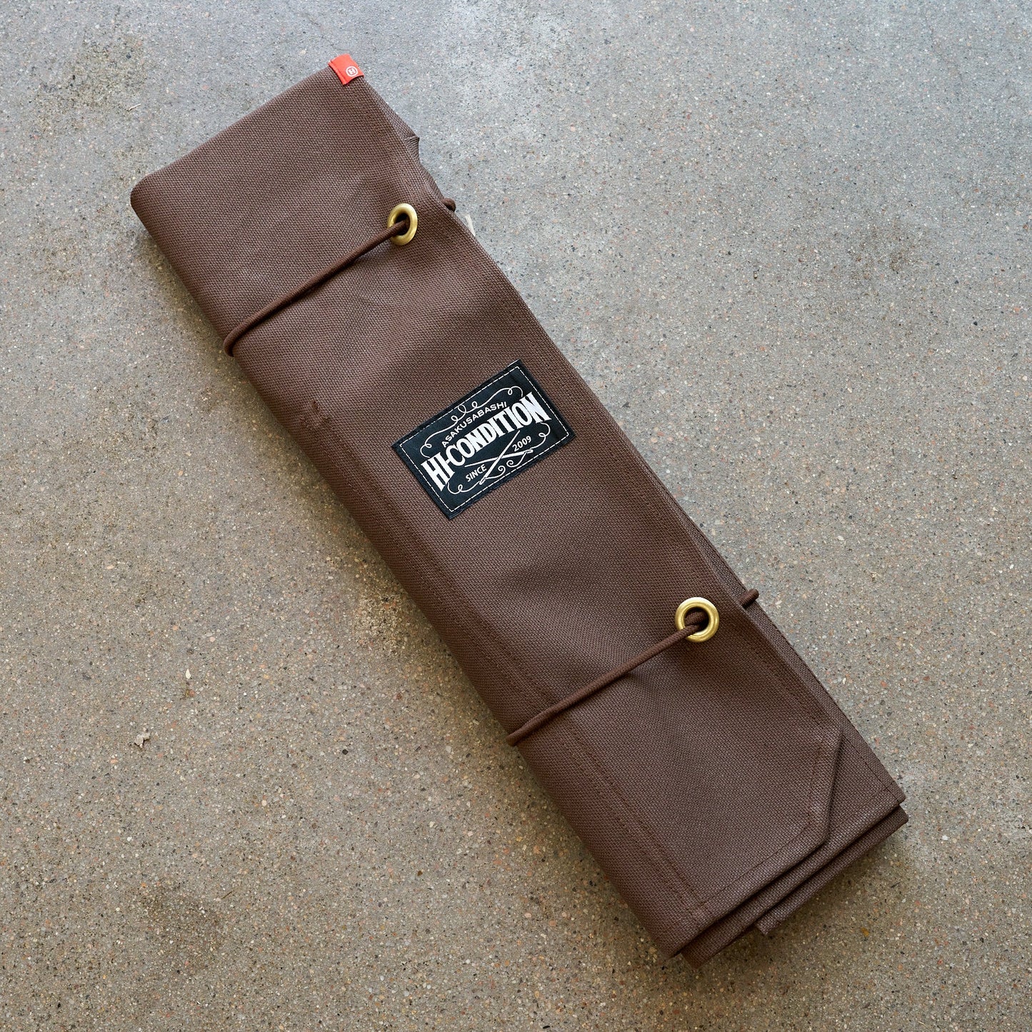 Hi-Condition Hanpu Canvas 6 Pockets Knife Roll Brown
