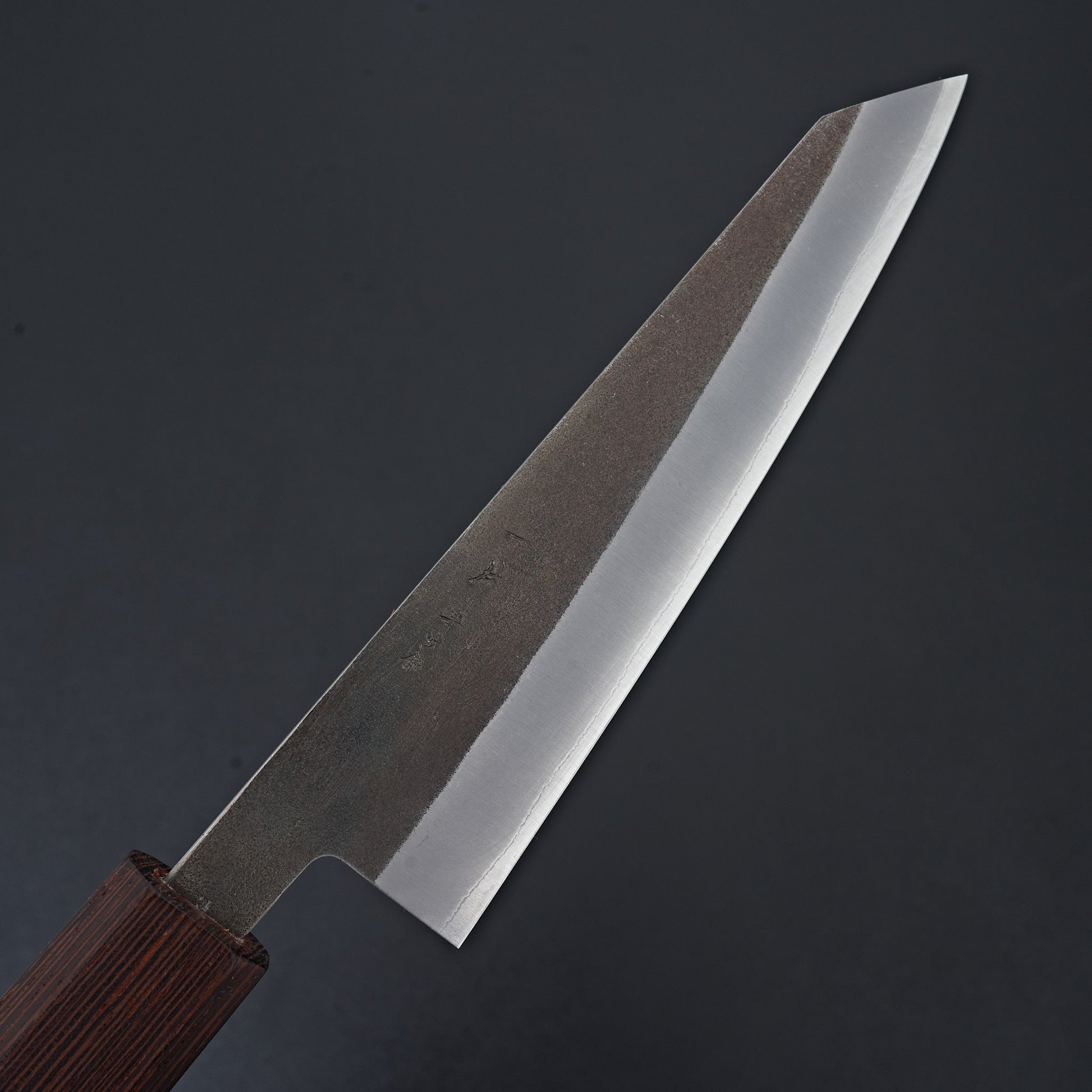 Hitohira TD Blue #2 Stainless Clad Kurouchi Honesuki Kaku 150mm Padauk Handle