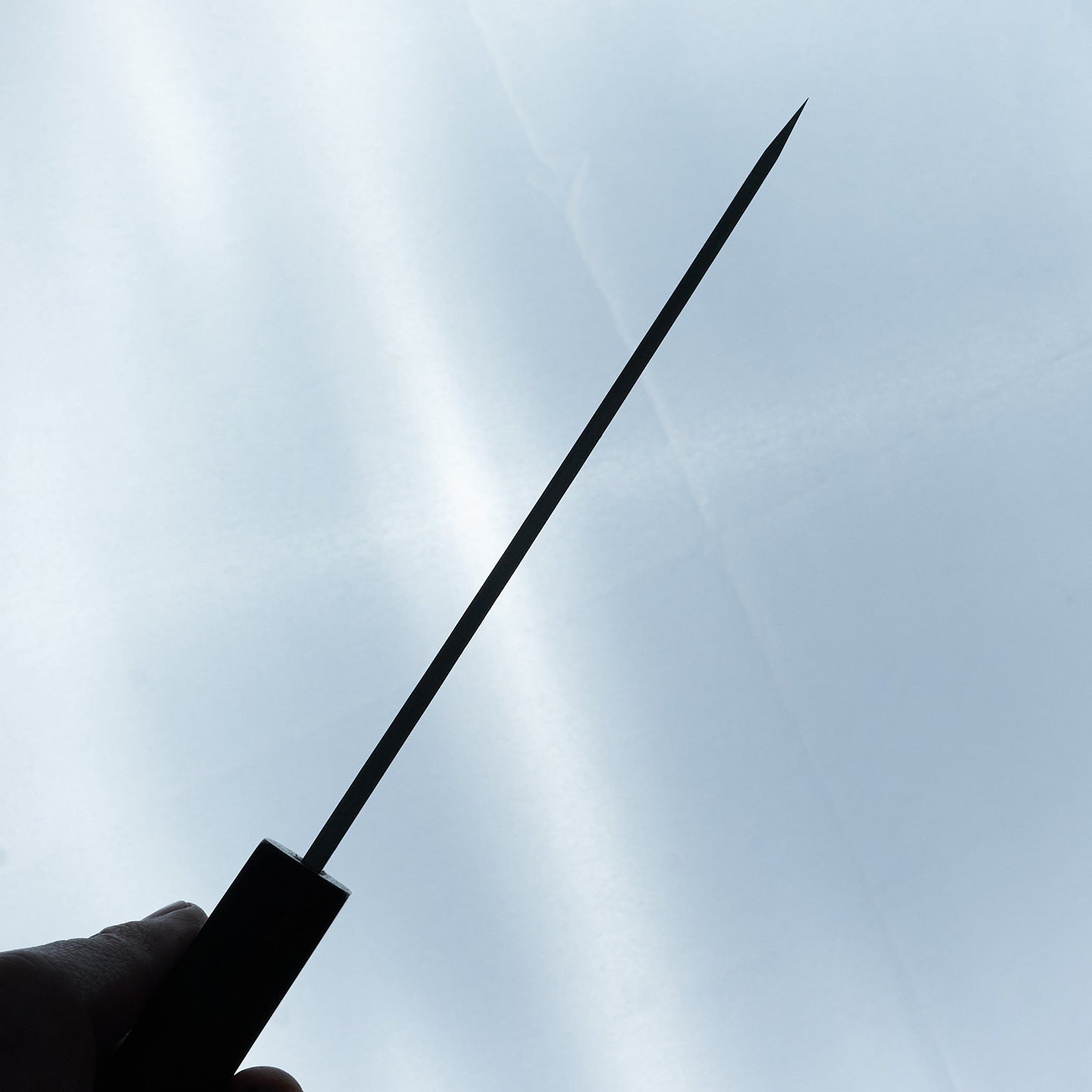 Hitohira TD Blue #2 Stainless Clad Kurouchi Honesuki Kaku 150mm Padauk Handle