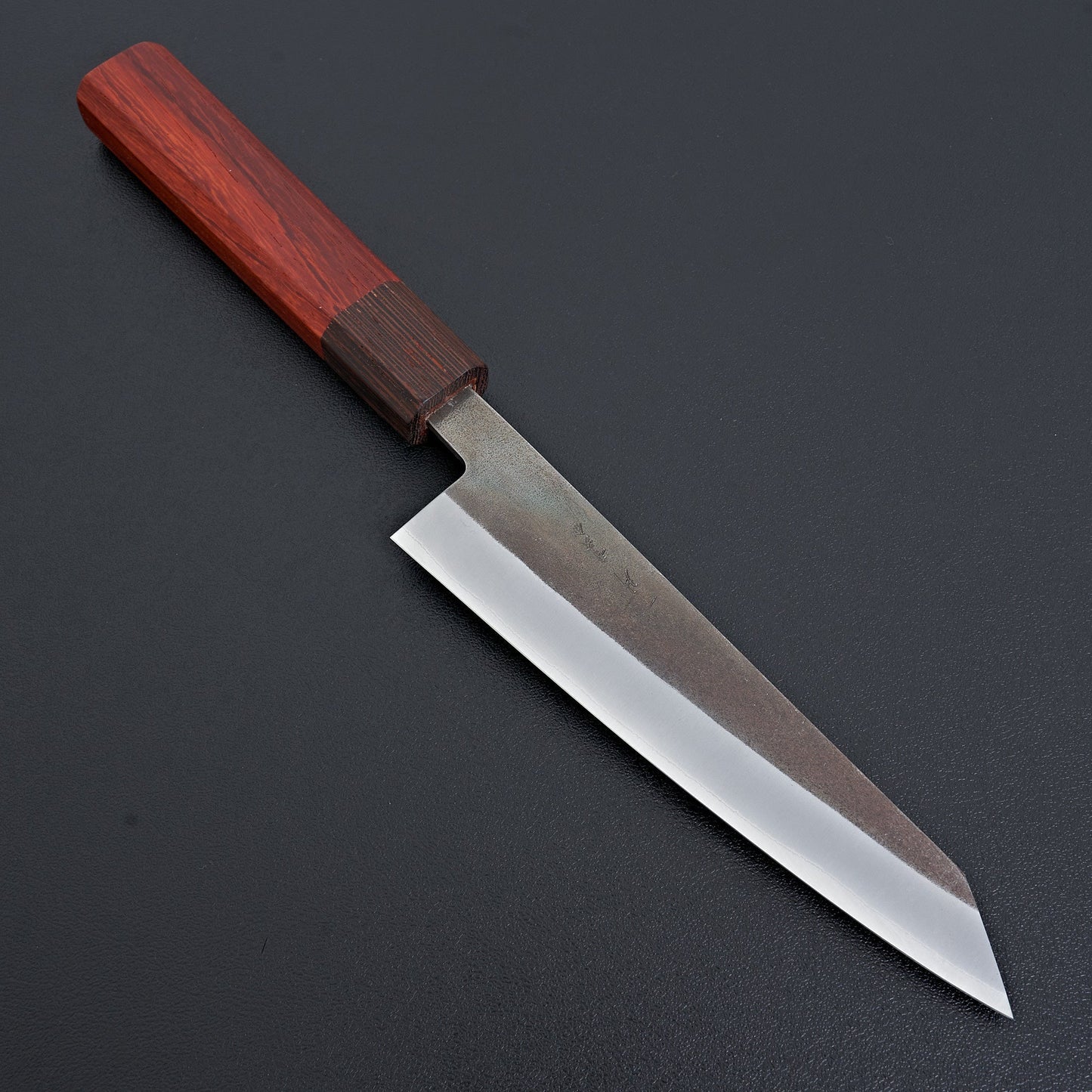 Hitohira TD Blue #2 Stainless Clad Kurouchi Honesuki Kaku 150mm Padauk Handle