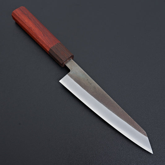 Hitohira TD Blue #2 Stainless Clad Kurouchi Honesuki Kaku 150mm Padauk Handle