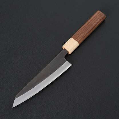Hitohira TD Blue #2 Stainless Clad Kurouchi Honesuki Kaku 150mm Walnut Handle