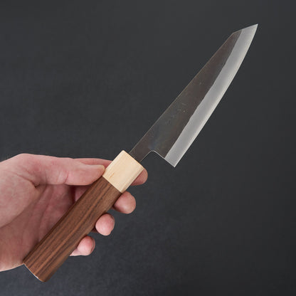 Hitohira TD Blue #2 Stainless Clad Kurouchi Honesuki Kaku 150mm Walnut Handle