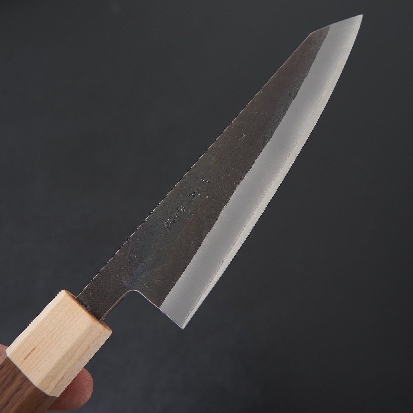 Hitohira TD Blue #2 Stainless Clad Kurouchi Honesuki Kaku 150mm Walnut Handle