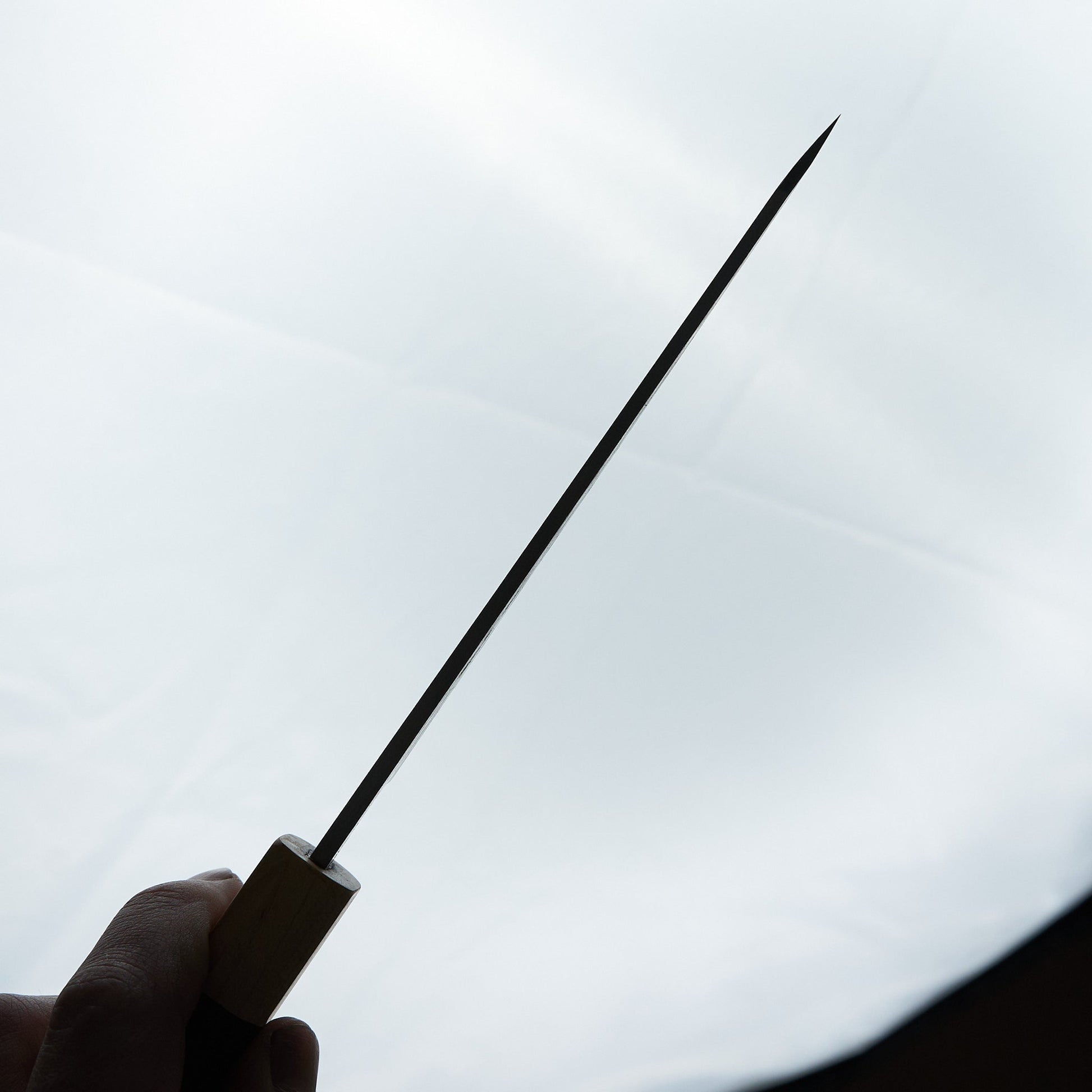 Hitohira TD Blue #2 Stainless Clad Kurouchi Honesuki Kaku 150mm Walnut Handle