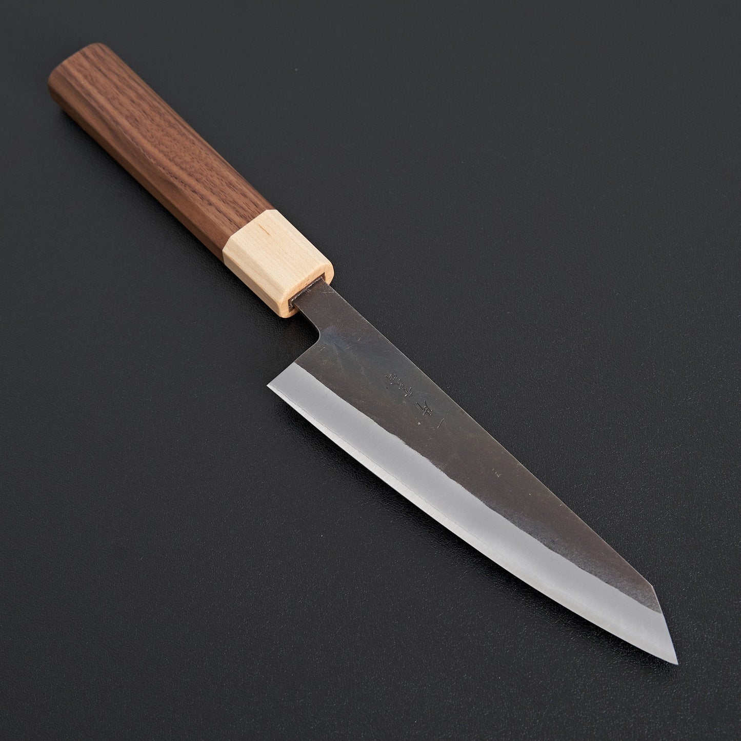 Hitohira TD Blue #2 Stainless Clad Kurouchi Honesuki Kaku 150mm Walnut Handle