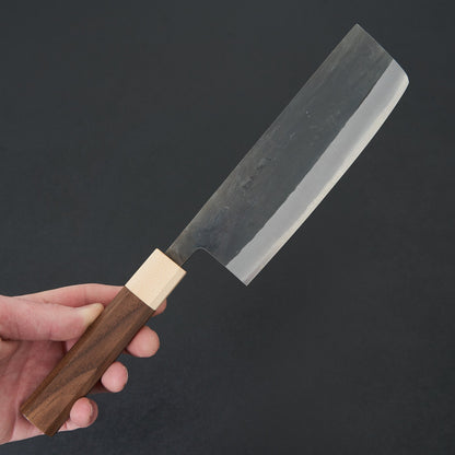 Hitohira TD Blue #2 Stainless Clad Kurouchi Nakiri 165mm Walnut Handle