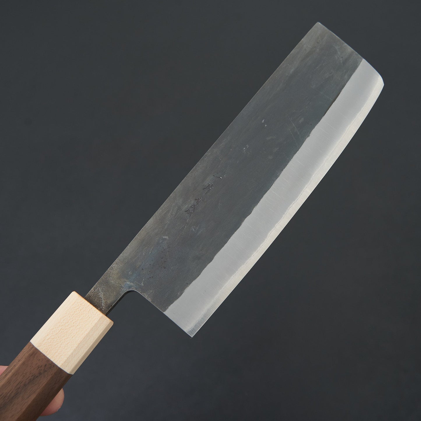 Hitohira TD Blue #2 Stainless Clad Kurouchi Nakiri 165mm Walnut Handle