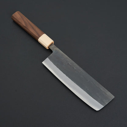 Hitohira TD Blue #2 Stainless Clad Kurouchi Nakiri 165mm Walnut Handle