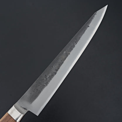 Hitohira TD Blue #2 Stainless Clad Nashiji Yo Sujihiki 240mm Walnut Handle