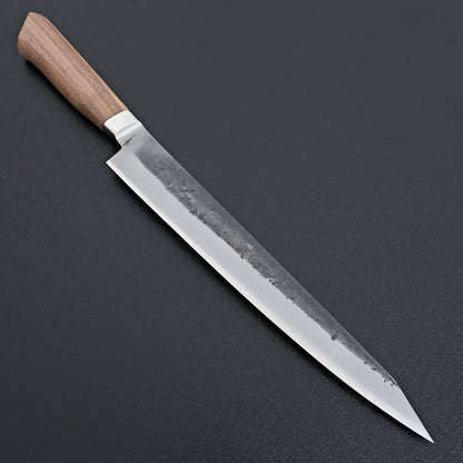 Hitohira TD Blue #2 Stainless Clad Nashiji Yo Sujihiki 240mm Walnut Handle