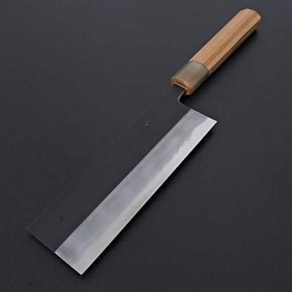 Hitohira Tanaka Kyuzo Blue #1 Kurouchi Nakiri 180mm Yakusugi Cedar Handle (Kaku)