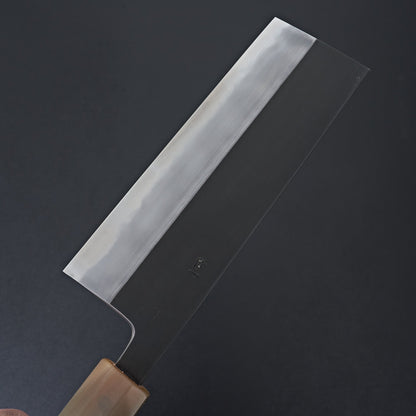 Hitohira Tanaka Kyuzo Blue #1 Kurouchi Nakiri 180mm Yakusugi Cedar Handle (Kaku)