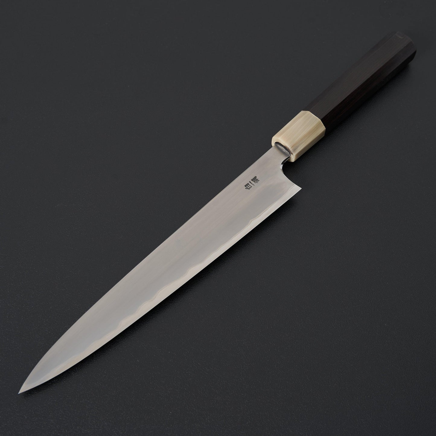 Hitohira Togashi White #1 Stainless Clad Kasumi Sujihiki 240mm Ebony Handle