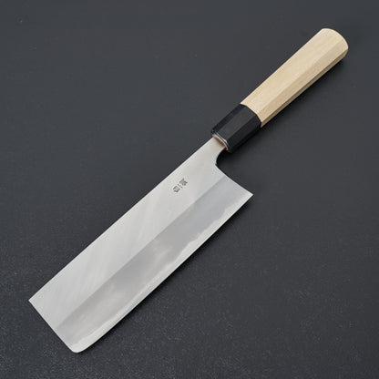 Hitohira Togashi White #1 Stainless Clad Nakiri 180mm Ho Wood Handle