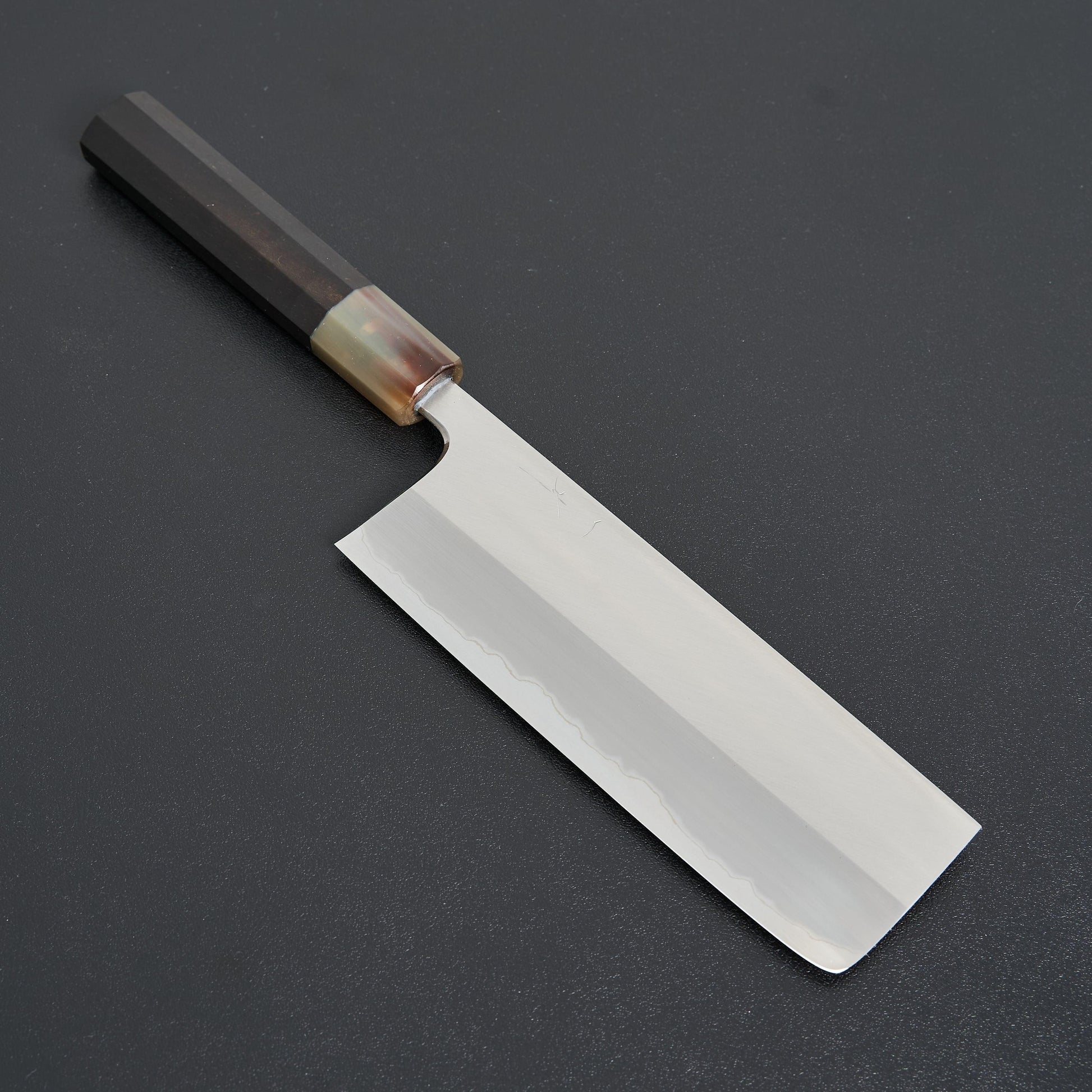 Hitohira Togashi White #1 Stainless Clad Nakiri 180mm Taihei Ebony Handle
