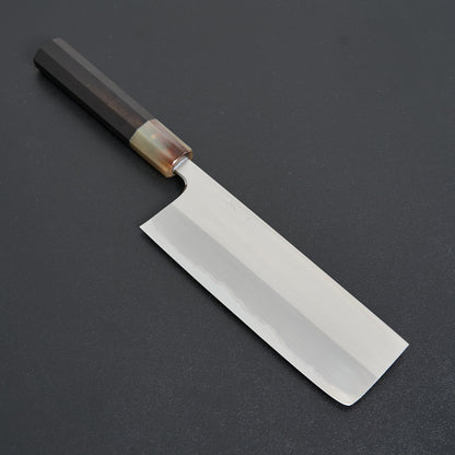 Hitohira Togashi White #1 Stainless Clad Nakiri 180mm Taihei Ebony Handle