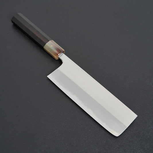 Hitohira Togashi White #1 Stainless Clad Nakiri 180mm Taihei Ebony Handle