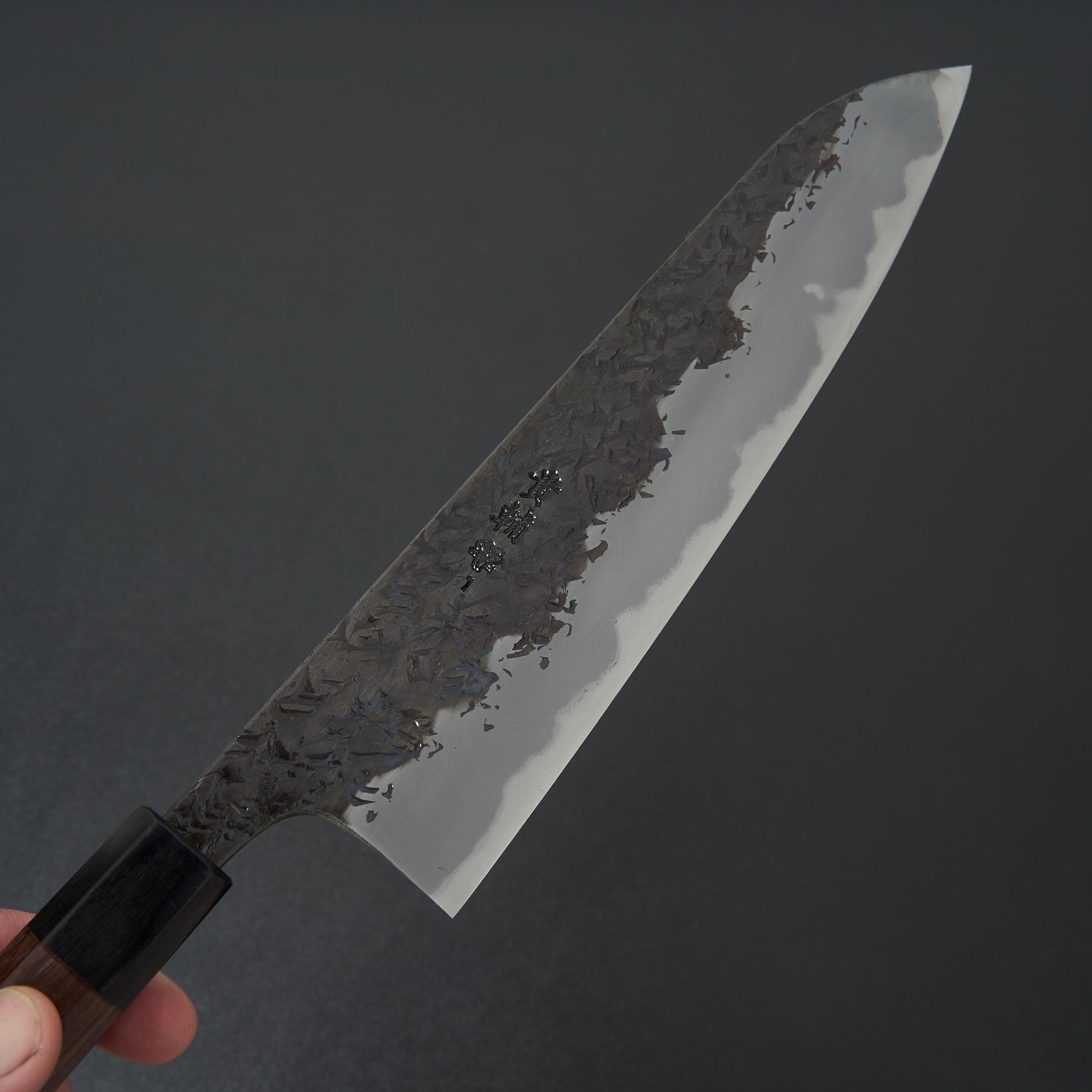 Manaka Hamono Kisuke Blue #1 Kurouchi Tsuchime Gyuto 240mm