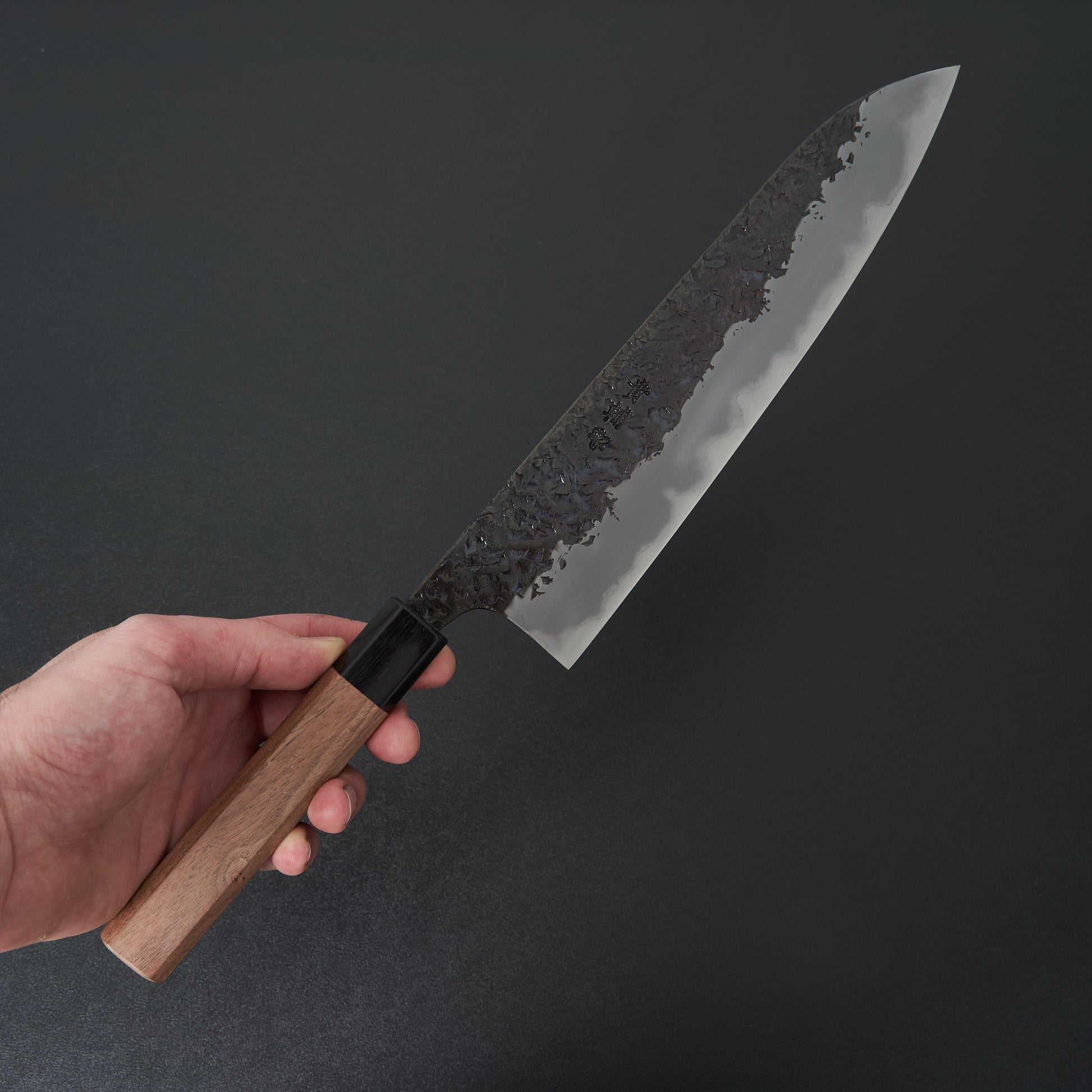 Manaka Hamono Kisuke Blue #2 Kurouchi Tsuchime Gyuto 240mm