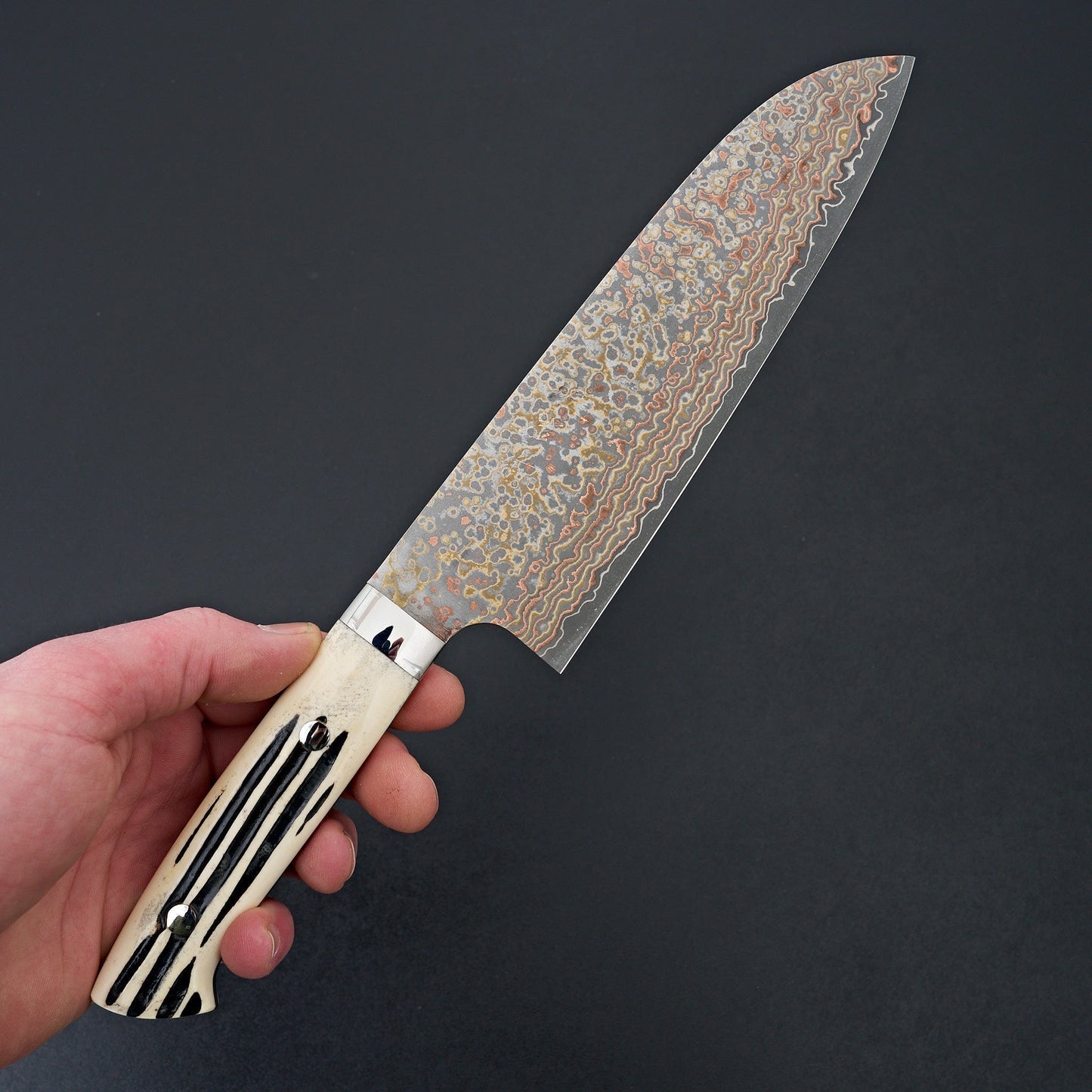 Saji Yushoku Damascus Santoku 180mm