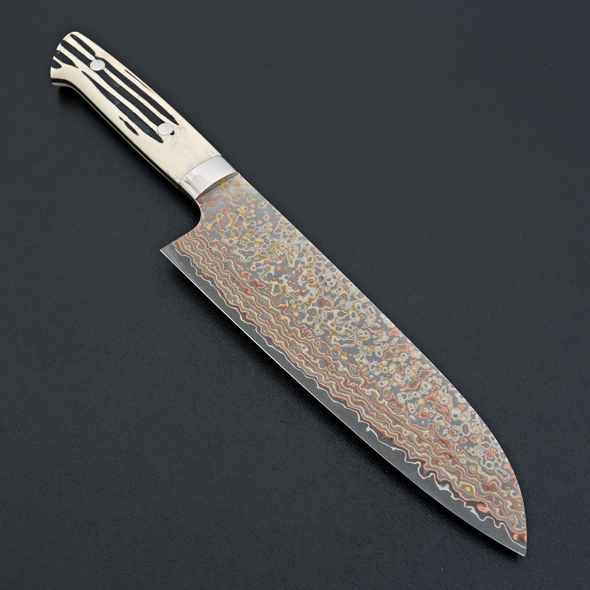 Saji Yushoku Damascus Santoku 180mm