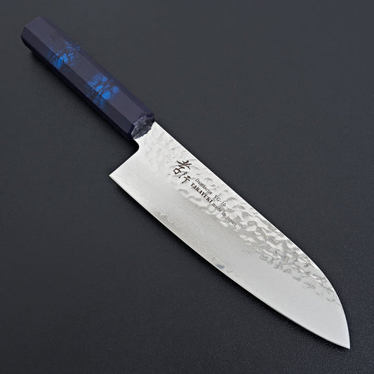 Sakai Takayuki Nanairo Blue Tortoiseshell 33 Layer Damascus Santoku 170mm