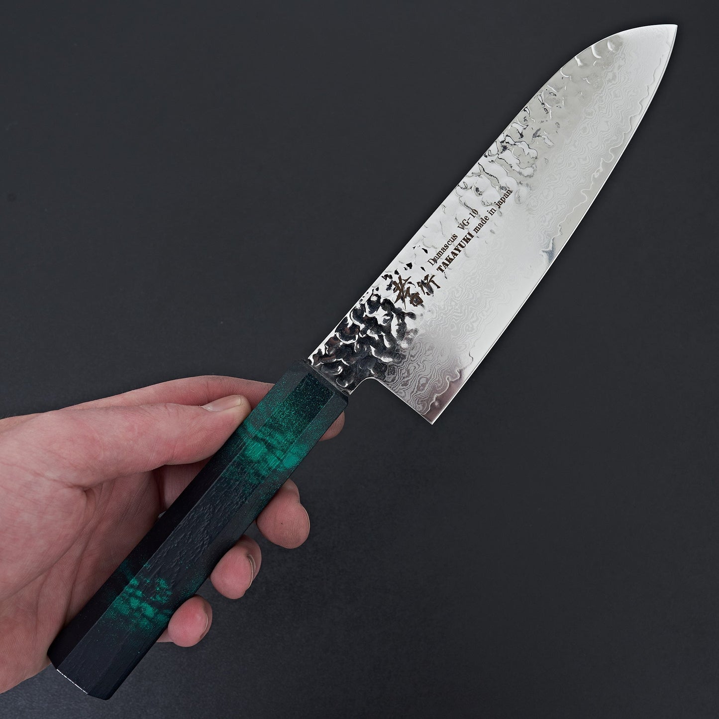 Sakai Takayuki Nanairo Green Tortoiseshell 33 Layer Damascus Santoku 170mm