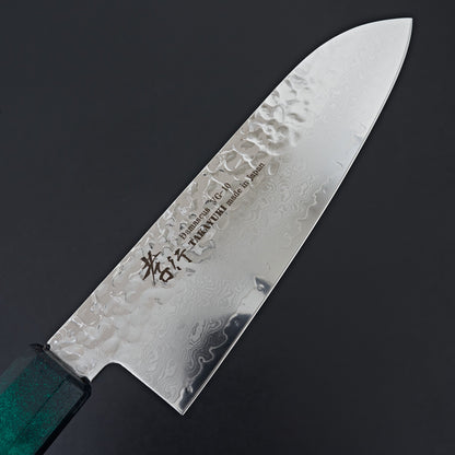 Sakai Takayuki Nanairo Green Tortoiseshell 33 Layer Damascus Santoku 170mm