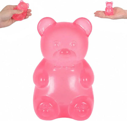 Bear Squishy Toy for Kids Ages 3+ & Adults, Slow Rising Gummy Bear Squeeze Toy, Soft High-Density Foam Sensory Bear for Desk, Classroom, Home & Office(Pink) - US 1657