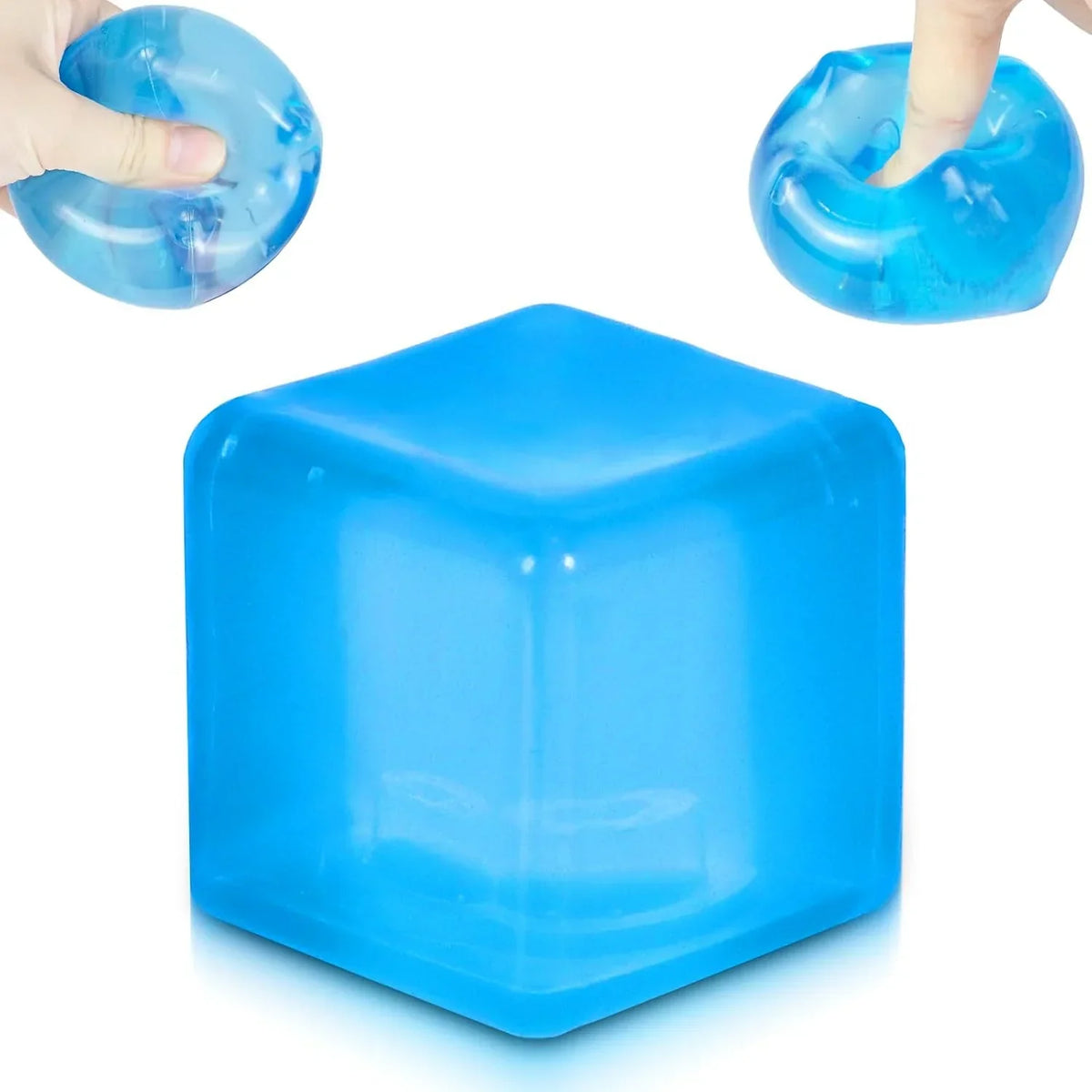Ice Cube Squishy Stress Ball,1.98"*1.98" Medium Squishy Cube Fidget Toy, Ice Cube Pieces Silent Nice Square Shape Anxiety Sensory Squishy Fidget Toy Slow Rise, Classroom Prizes, Calming(Blue) - US 1032